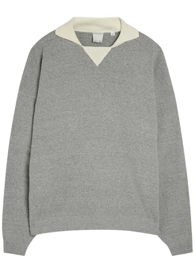 Calvin Klein Desmond Silk-knit Polo In Gray