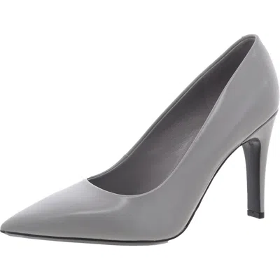 Calvin Klein Dessia Womens Solid Faux Leather Pumps In Gray Leather