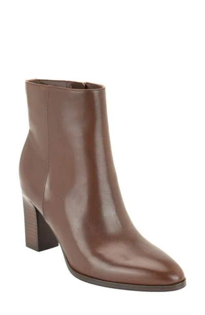 Calvin Klein Deven Leather Bootie In Brown
