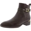 Calvin Klein Dhara Womens Zipper Faux Leather Ankle Boots In Brown