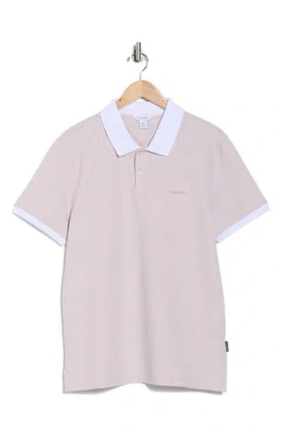 Calvin Klein Diagonal Ottoman Polo In White