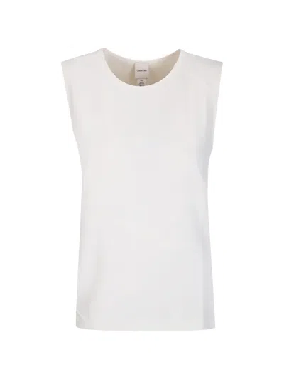 Calvin Klein Diagonal-seam T-shirt In White