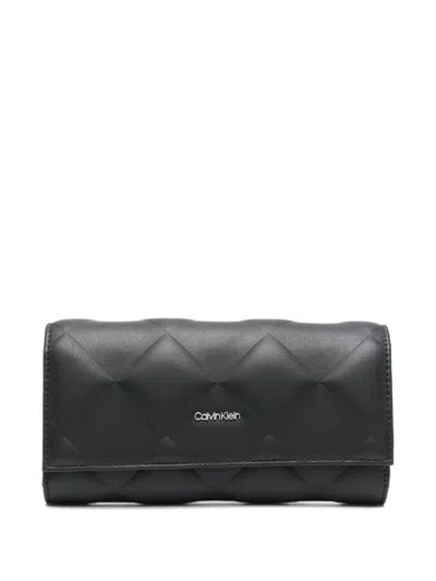 Calvin Klein Diamond-padded Wallet In Black