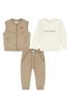 Calvin Klein Baby Boys 3-piece Vest, T-shirt And Joggers Set In White