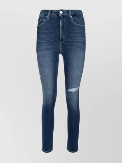 Calvin Klein Distressed Five-pocket Trousers Belt Loops