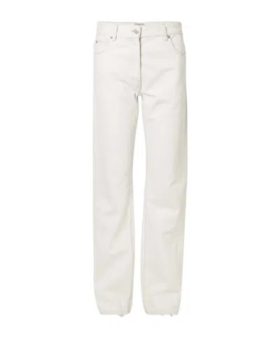 Calvin Klein Distressed Mid-rise Straight-leg Jeans In White