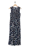 Calvin Klein Ditsy Floral Smocked Jumpsuit