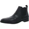 Calvin Klein Donto Mens Leather Block Heel Chelsea Boots In Black
