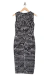 Calvin Klein Dot Cross Front Sheath Dress