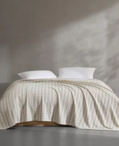 Calvin Klein Dot Dash Plaid Yarn Dyed Cotton Blanket In Multi