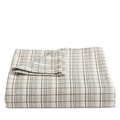 Calvin Klein Dot Dash Plaid Yarn Dyed Cotton Blanket, Queen In Neutral