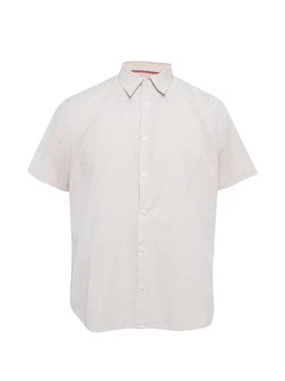 Pre-owned Calvin Klein Dot-print Short-sleeve Shirt In White