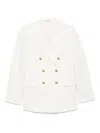Calvin Klein Tech Texture Waistcoat With Peak Lapels And Flap Pockets In Neutral