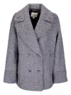 Calvin Klein Double-breasted Tailored Pea Coat In Gray