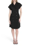 Calvin Klein Double Breasted Sheath Dress In Black