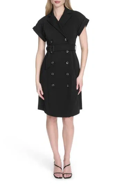 Calvin Klein Double Breasted Sheath Dress In Black
