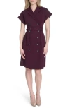 Calvin Klein Double Breasted Sheath Dress In Brown