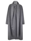 Calvin Klein Double-faced Wool Scarf Coat In Gray