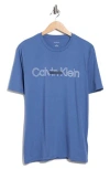 Calvin Klein Double Standard Logo Graphic T-shirt In Blue