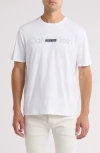 Calvin Klein Double Standard Logo Graphic T-shirt In Brilliant White