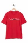 Calvin Klein Double Standard Logo Graphic T-shirt In Red