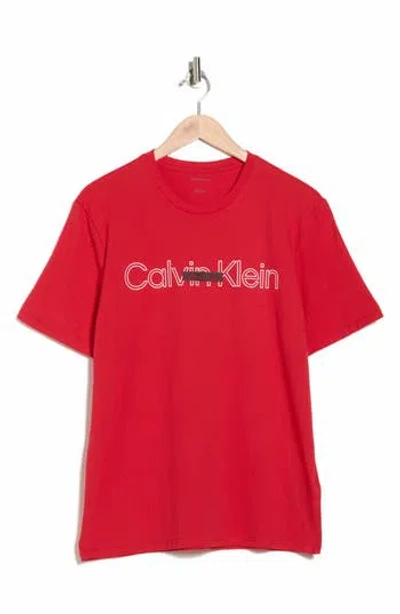 Calvin Klein Double Standard Logo Graphic T-shirt In Red