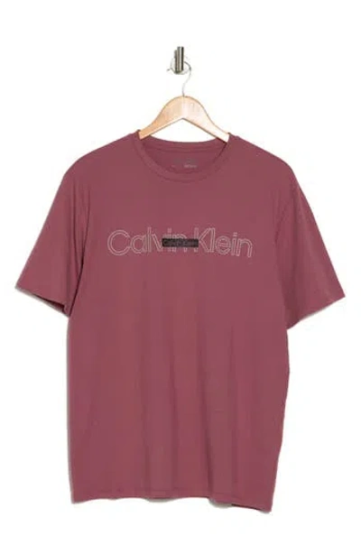 Calvin Klein Double Standard Logo Graphic T-shirt In Renaissance Rose