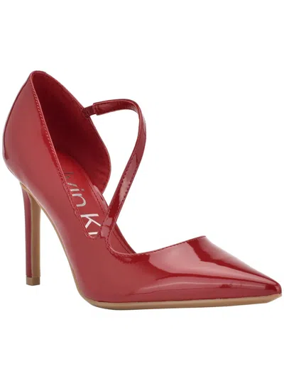 Calvin Klein Drama Womens Pointed Toe Dressy Pumps In Red