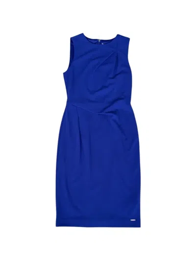 Calvin Klein Draped Mini Dress In Blue