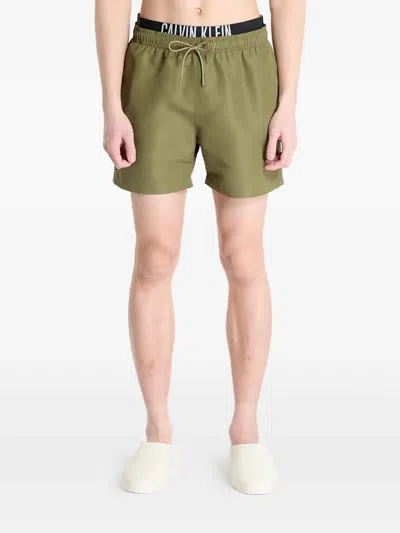 Calvin Klein Drawstring-fastening Shorts In Green