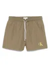Calvin Klein Drawstring Swim Shorts In Green