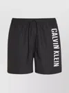 Calvin Klein Drawstring Swim Shorts With Side Pockets In Black