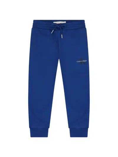 Calvin Klein Kids' Drawstring Tracksuit Bottoms In Blue