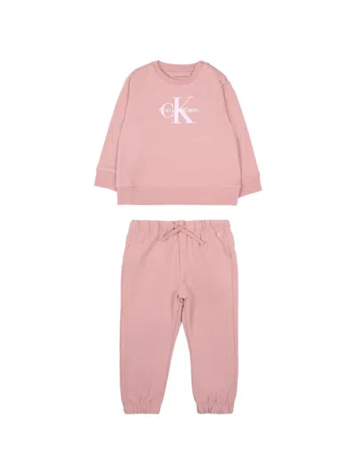 Calvin Klein Babies' Drawstring Tracksuit Sets In Pink