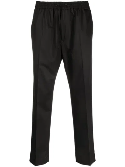 Calvin Klein Drawstring-waistband Chino Trousers In Black