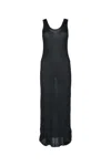 Calvin Klein Ribbed Texture Scoop Neckline Sleeveless Maxi Dress In Black