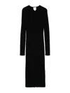 Calvin Klein Rib V-neck Midi Dress In Black