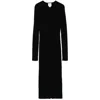 Calvin Klein Rib V-neck Midi Dress In Black