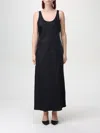 Calvin Klein Women's Viscose Satin Maxi Slip Dress In Schwarz