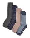 Calvin Klein Dress Crew Socks, Pack Of 4 In Blue Multi