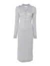 Calvin Klein Midi Wool Dress In Grey