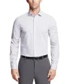 Calvin Klein Dress Shirt Mens Gray Striped Long Sleeve Button Up Mac111 In Gray