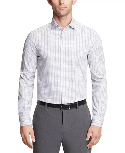 Calvin Klein Dress Shirt Mens Gray Striped Long Sleeve Button Up Mac111 In Blue