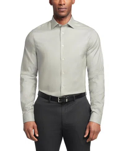 CALVIN KLEIN DRESS SHIRT MENS LIGHT GREEN REGULAR FIT COLLARED MAC31