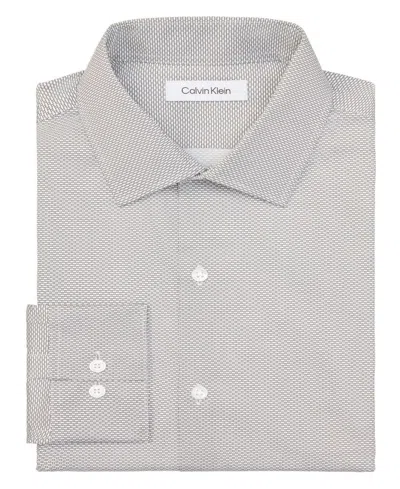Calvin Klein Dress Shirt Mensgray Extra-slim Button Up Fts98 In Gray