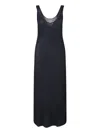 Calvin Klein Ribbed Texture Scoop Neckline Sleeveless Maxi Dress In Black