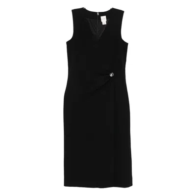 Calvin Klein Stretch Crepe Hardware Dress Clothing In Black