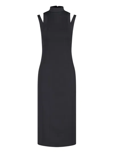 Calvin Klein Cut-out Midi Dress In Black