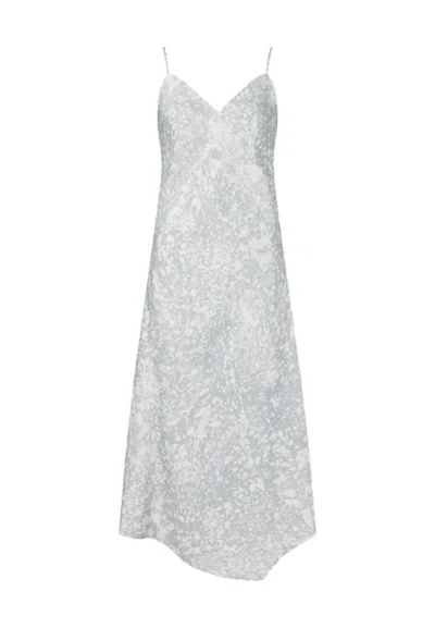 Calvin Klein Dresses Viscose Marble Print Slip Dress In Grigio