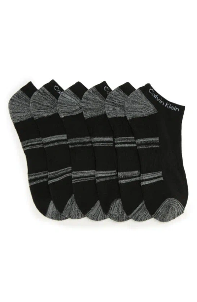 Calvin Klein Dual Feed Cushion No Show Socks In Black Assorted